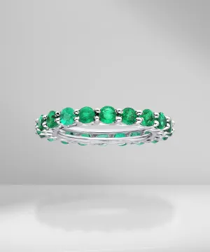 0.10ct Round Emerald Eternity Ring