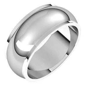 10K White 8 mm Half Round Edge Band Size 6