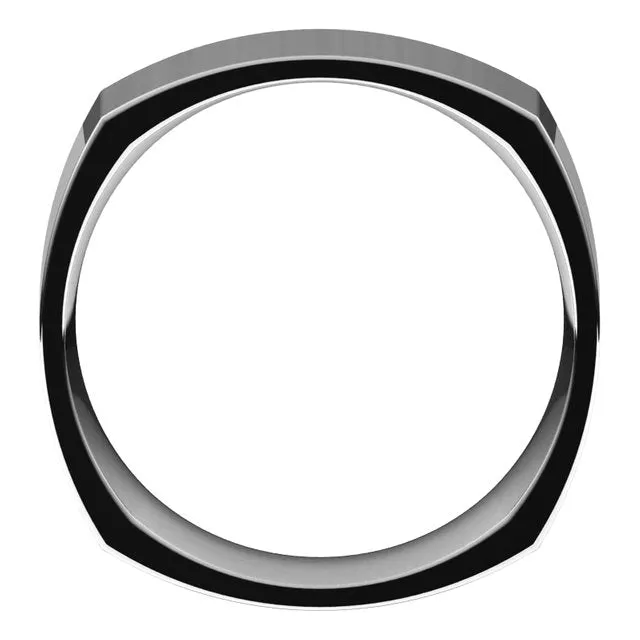10K White Gold 8 mm Square Comfort Fit Wedding Band