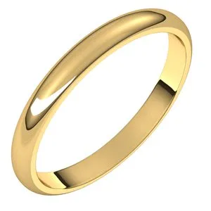 10K Yellow 2.5 mm Half Round Band Size 6