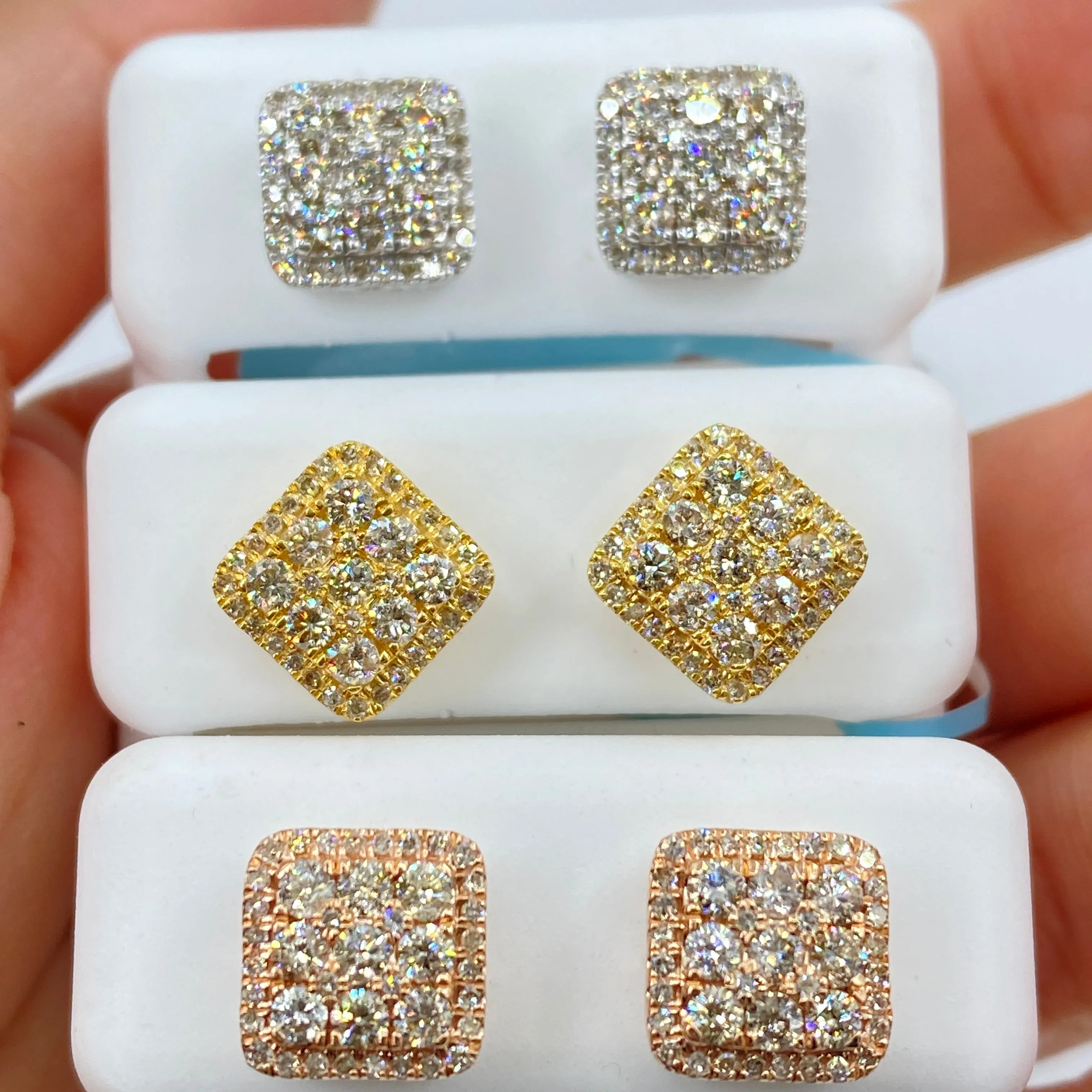14K Classic Square Earrings