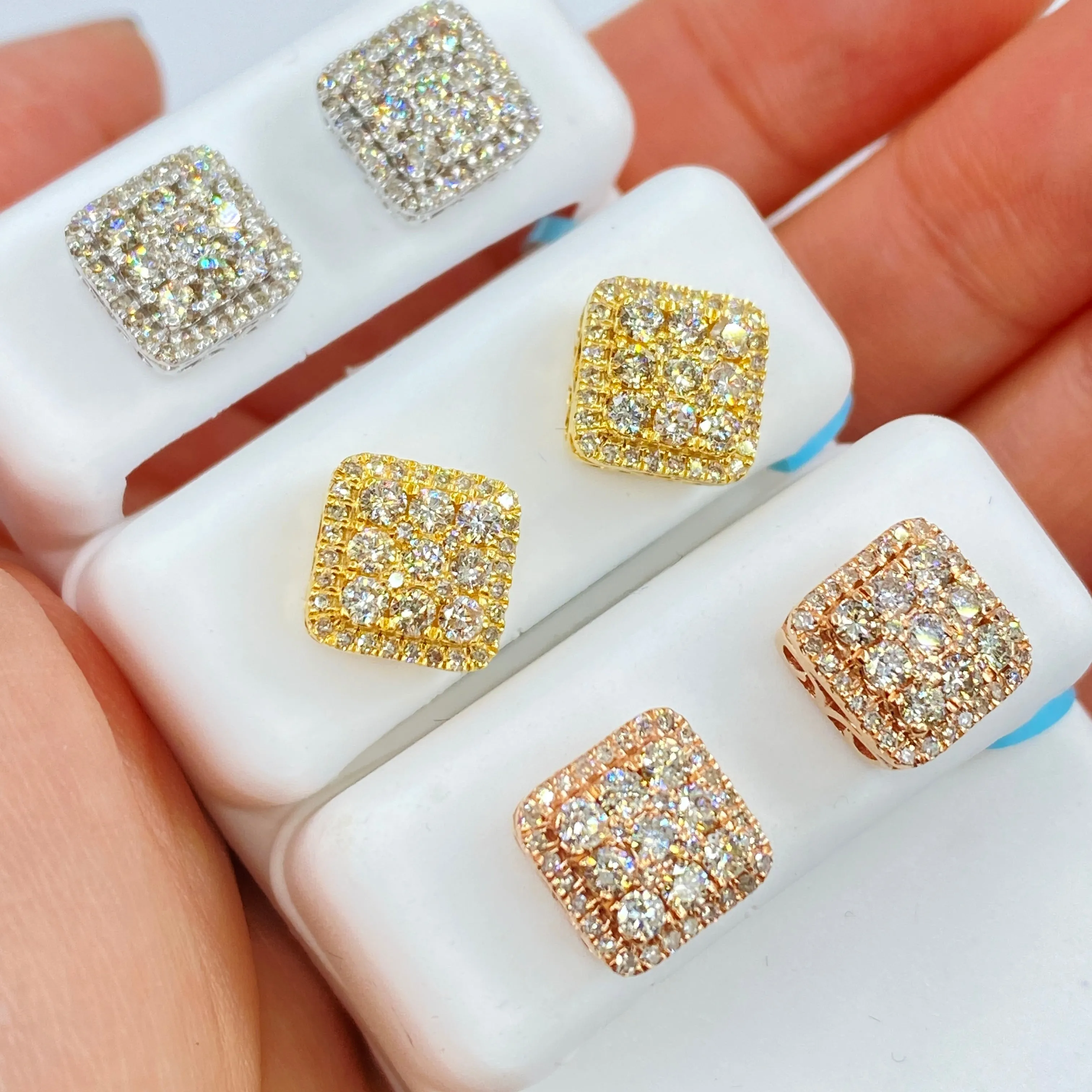 14K Classic Square Earrings