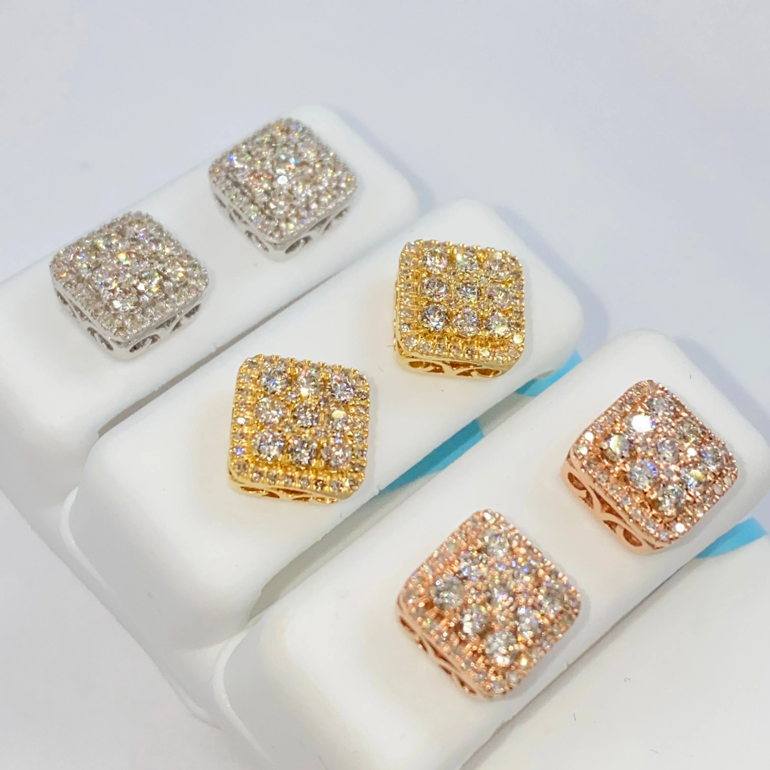 14K Classic Square Earrings