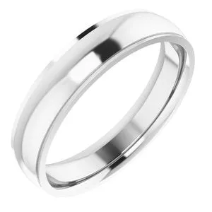 14K White 5 mm Comfort Fit Edge Band Size 11