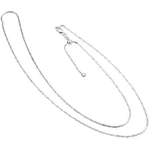 14k White Gold 1.4mm Adjustable Fashion Chain