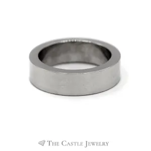 14k White Gold 6mm Wide Square Wedding Band