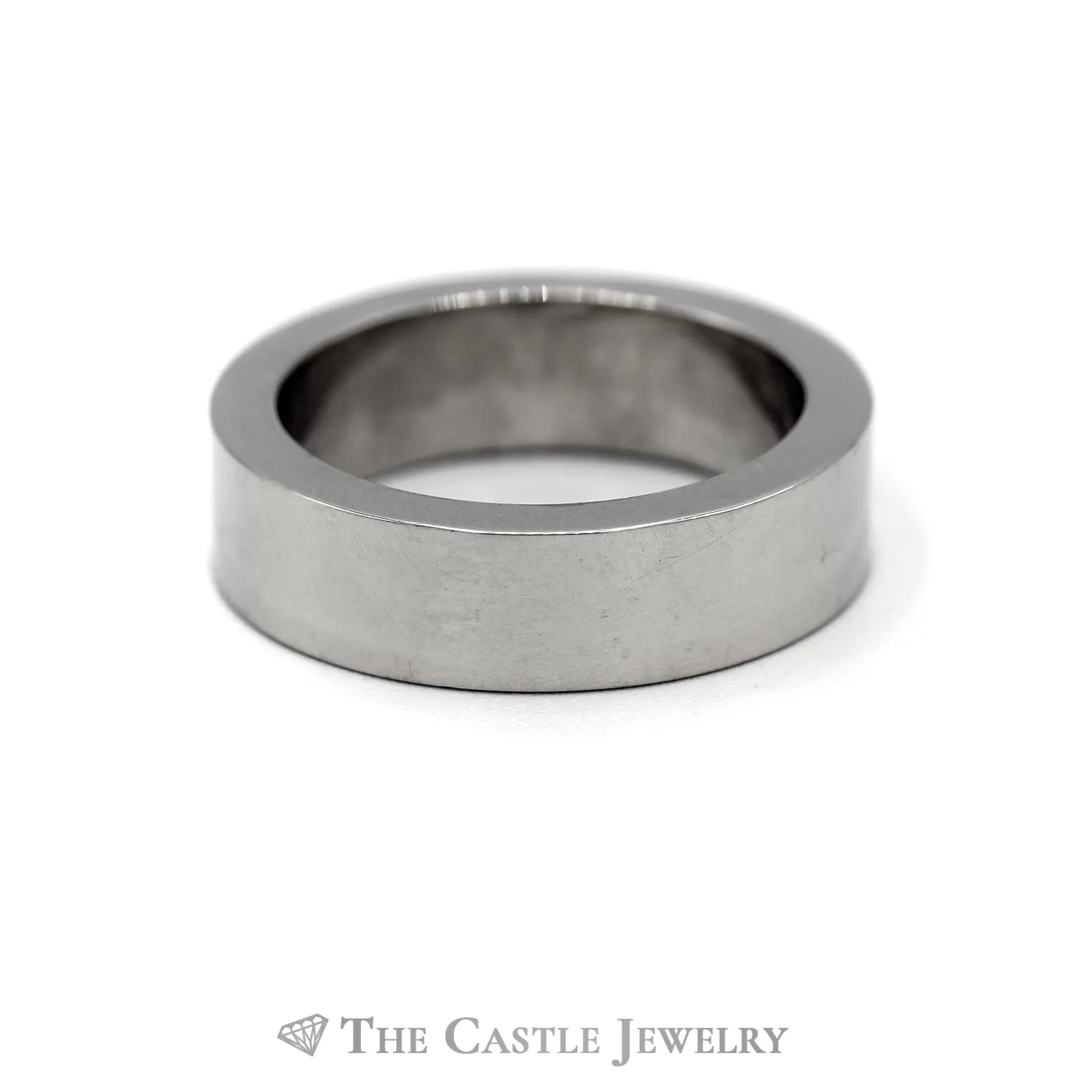 14k White Gold 6mm Wide Square Wedding Band