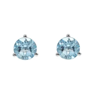 14K White Gold Aquamarine Earrings