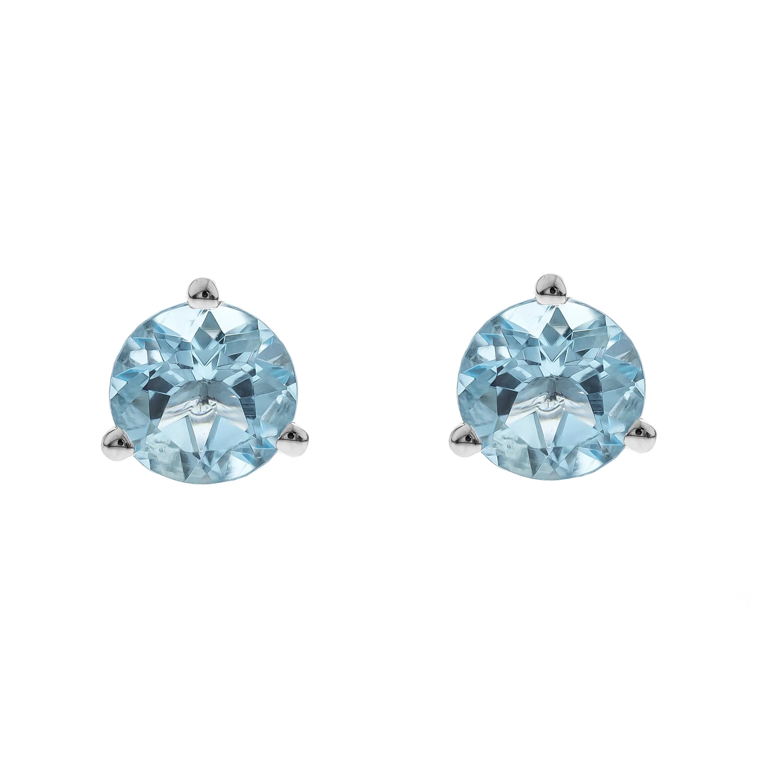 14K White Gold Aquamarine Earrings