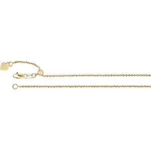 14K Yellow 1.4 mm Adjustable Fashion 22" Chain