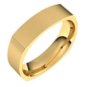 14K Yellow 5 mm Square Comfort Fit Band Size 10.5