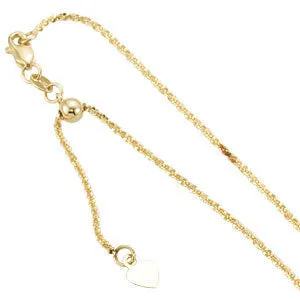 14k Yellow Gold 1.4mm Adjustable Fashion Chain