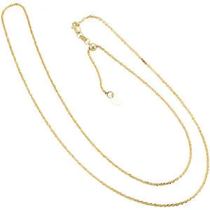 14k Yellow Gold 1.4mm Adjustable Fashion Chain