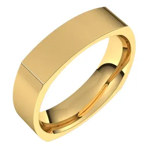 14K Yellow Gold 5 mm Square Comfort Fit Wedding Band