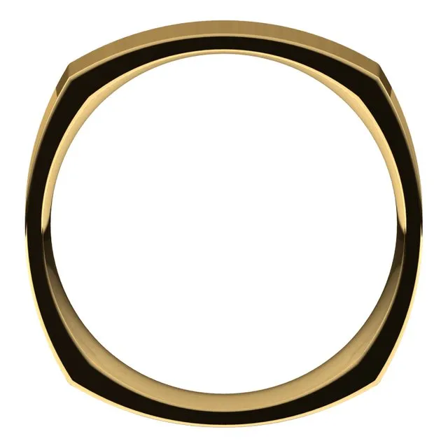 14K Yellow Gold 5 mm Square Comfort Fit Wedding Band
