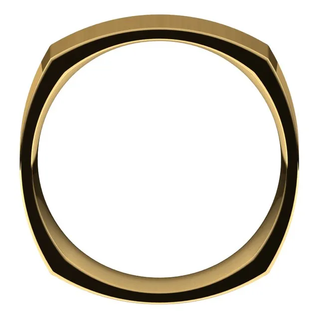 14K Yellow Gold 7 mm Square Comfort Fit Wedding Band