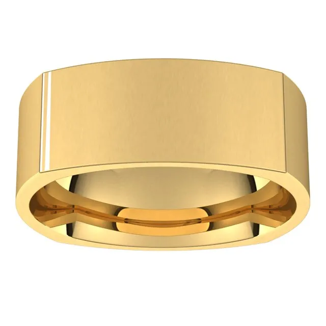 14K Yellow Gold 7 mm Square Comfort Fit Wedding Band