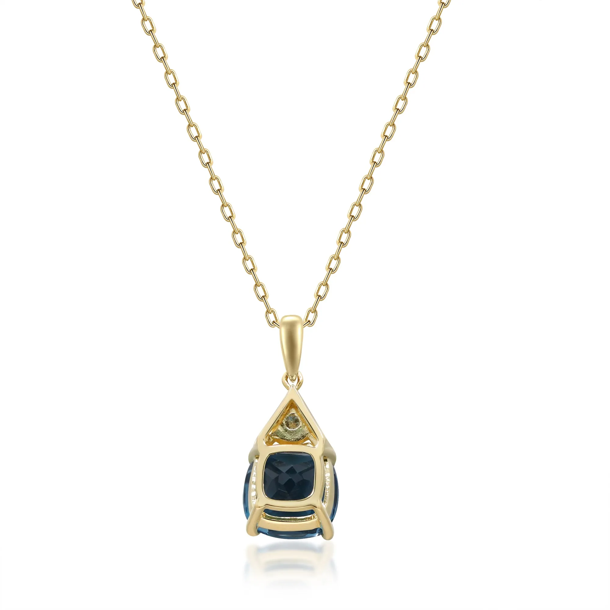 14K Yellow Gold London Blue Topaz Pendant