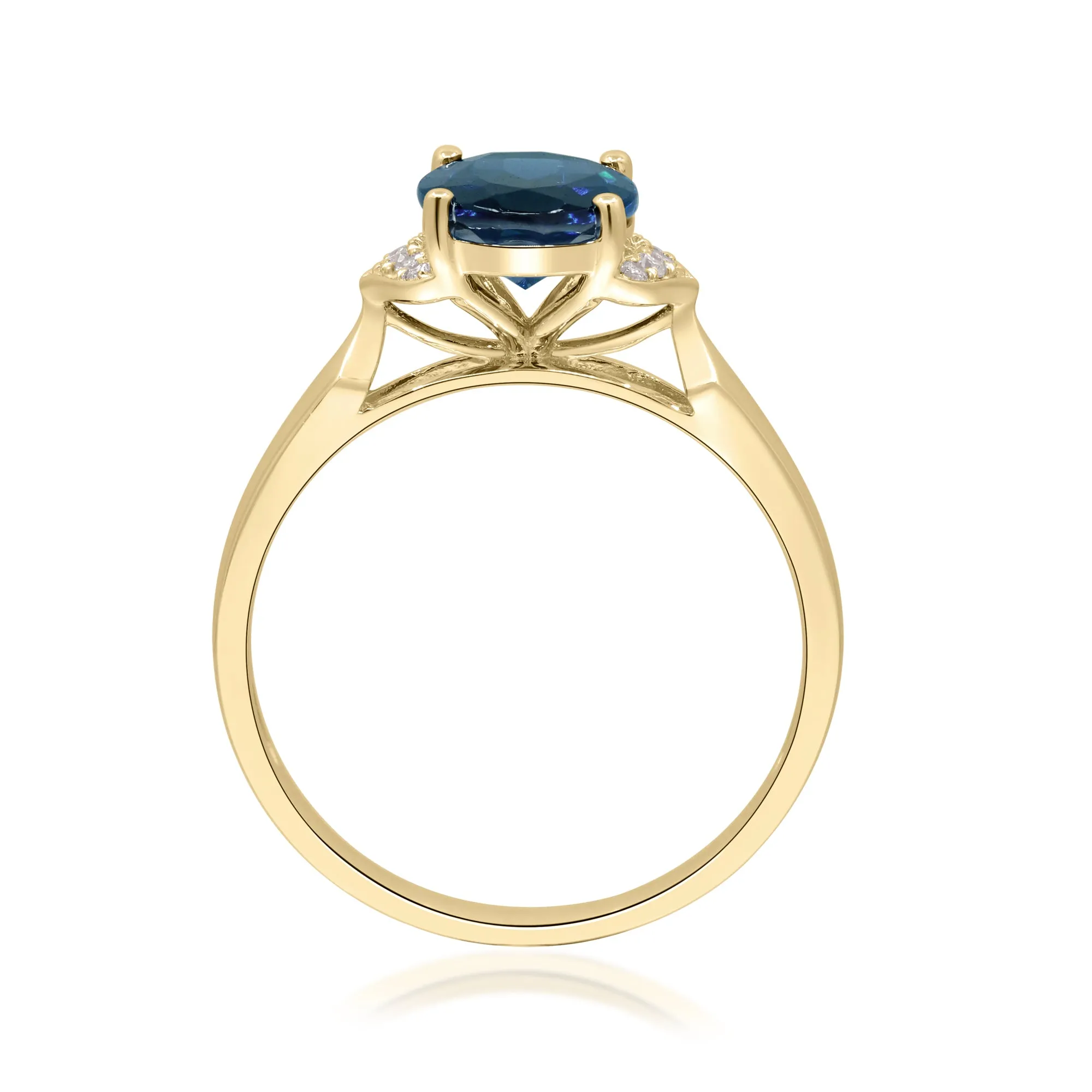 14K Yellow Gold London Blue Topaz Ring