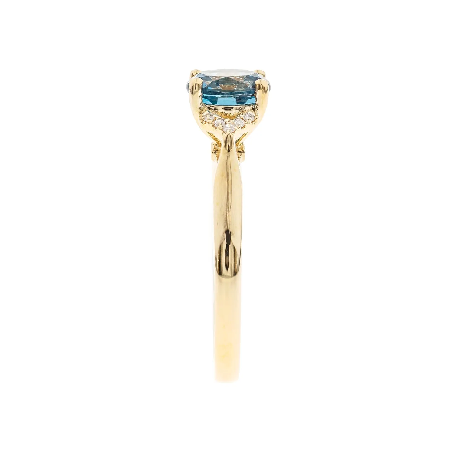 14K Yellow Gold London Blue Topaz Ring