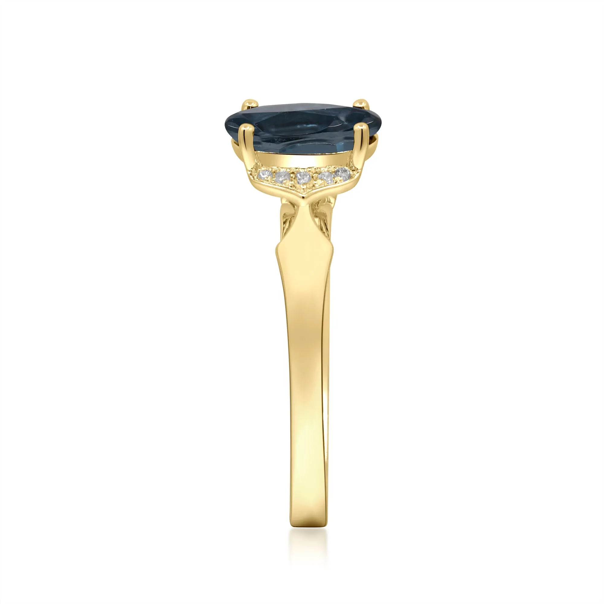 14K Yellow Gold London Blue Topaz Ring