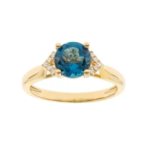 14K Yellow Gold London Blue Topaz Ring