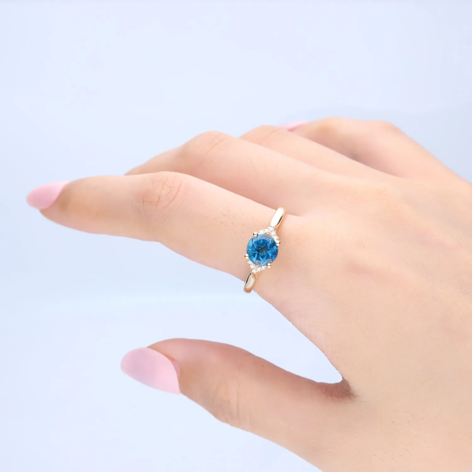 14K Yellow Gold London Blue Topaz Ring
