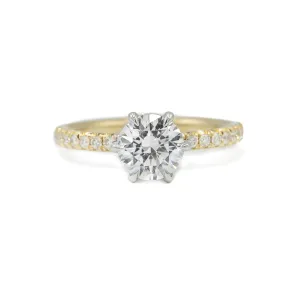 14ky 6-Prong French Set Solitaire Diamond Ring