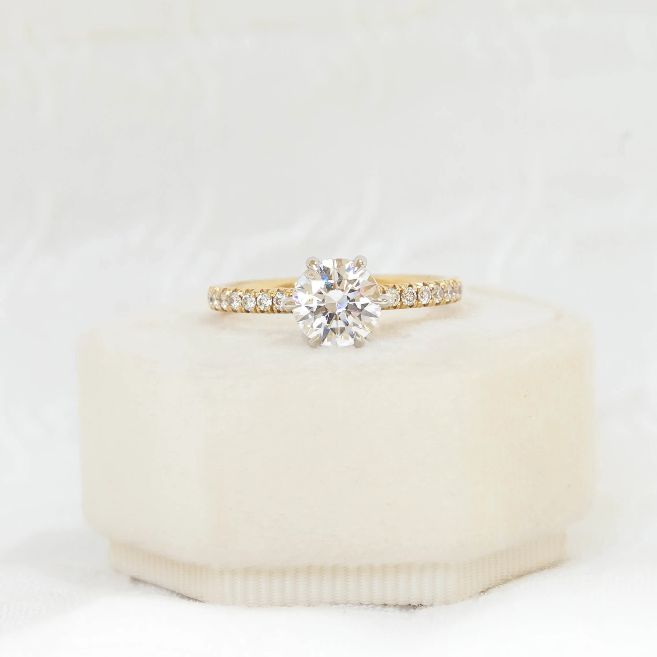 14ky 6-Prong French Set Solitaire Diamond Ring
