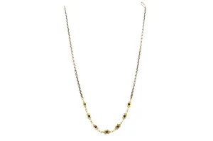 17.5" CHAIN LINK NECKLACE WITH CARVED SCROLL STATIONS