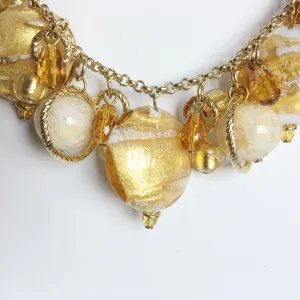 18k Gold Plated Bracelet with Murano Glass Charms