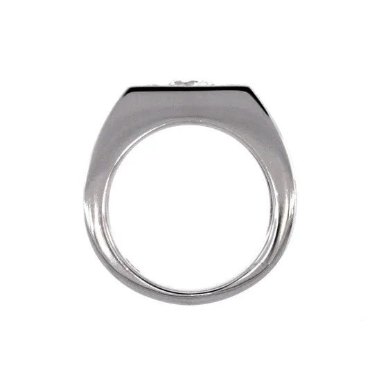 18k White Gold White Sapphire and Pink Sapphire Ring Jefe