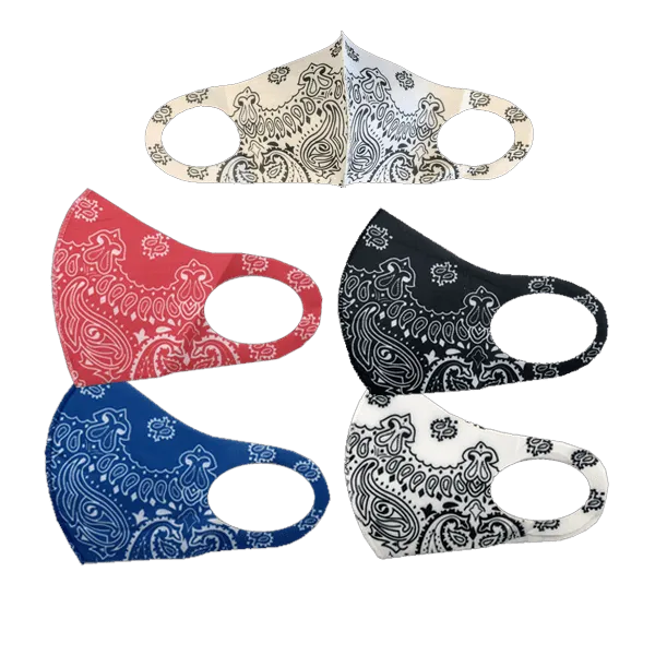 3 Pack: Spandex Paisley Fashion Mask