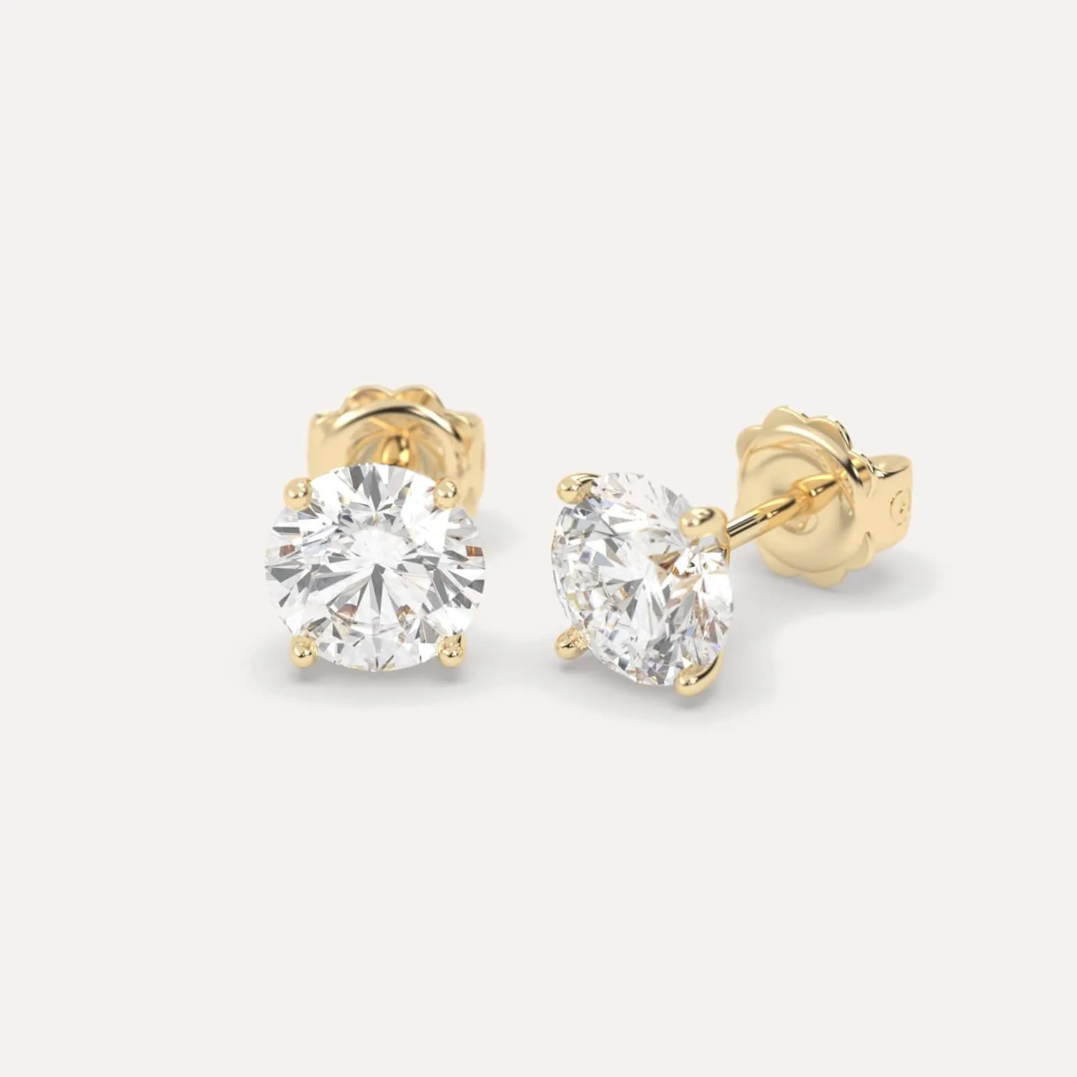 4 carat Round Diamond Stud Earrings