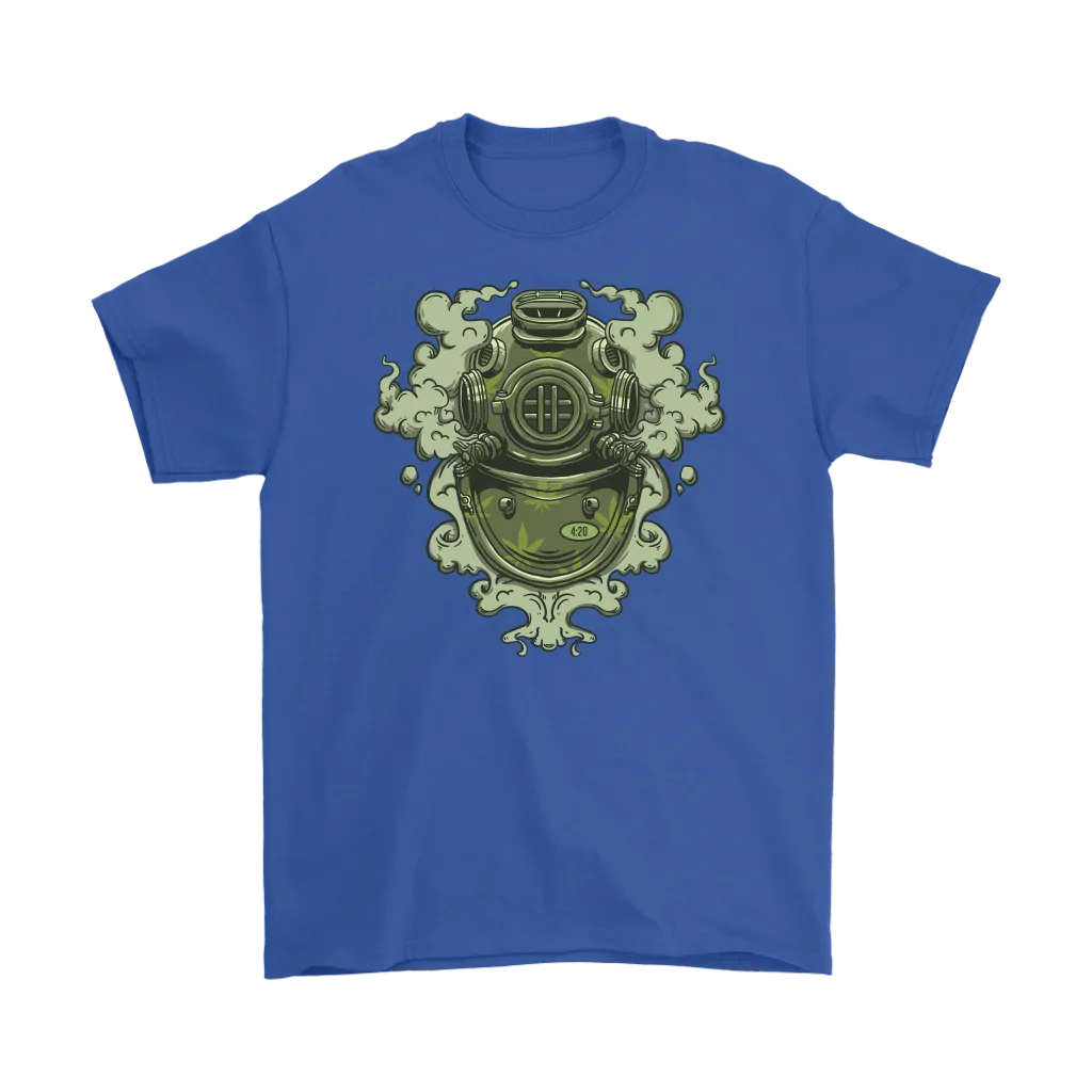 420 T-shirt, Vintage Diving Helmet Shirt, Weed Smoking Diver T-shirt, 420 Gift, 420 Gift T-shirt