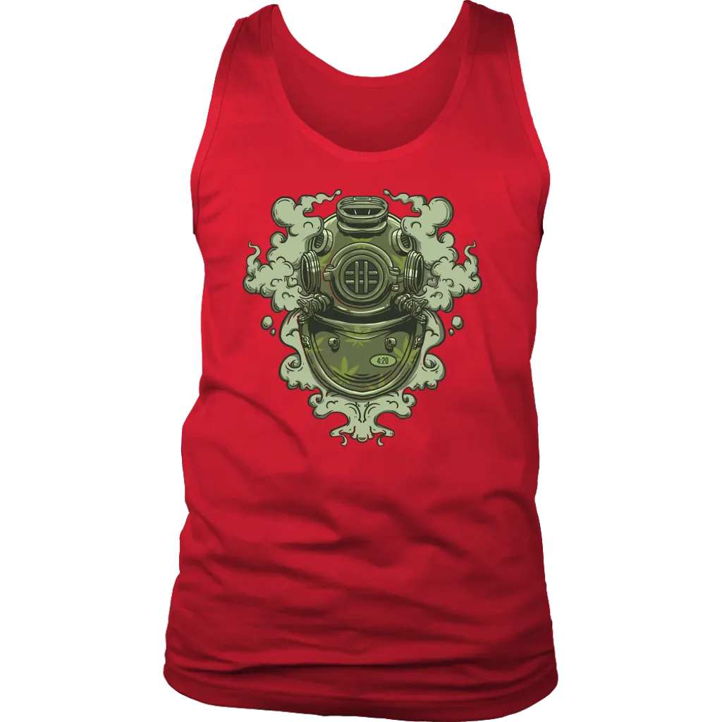 420 T-shirt, Vintage Diving Helmet Shirt, Weed Smoking Diver T-shirt, 420 Gift, 420 Gift T-shirt