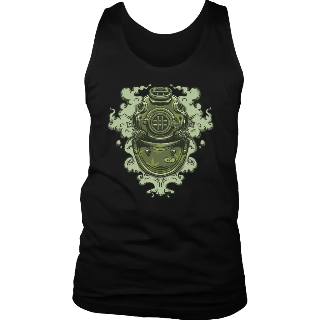420 T-shirt, Vintage Diving Helmet Shirt, Weed Smoking Diver T-shirt, 420 Gift, 420 Gift T-shirt