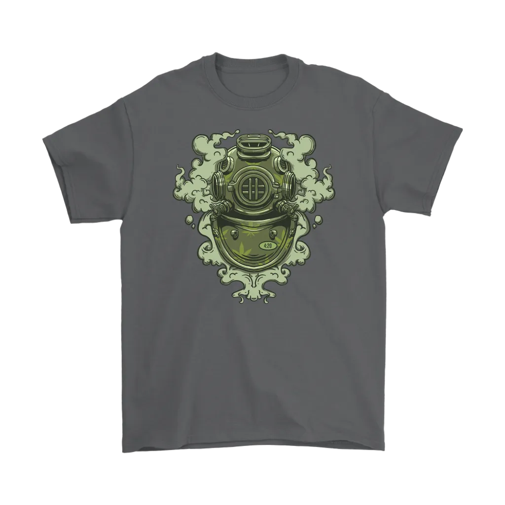 420 T-shirt, Vintage Diving Helmet Shirt, Weed Smoking Diver T-shirt, 420 Gift, 420 Gift T-shirt