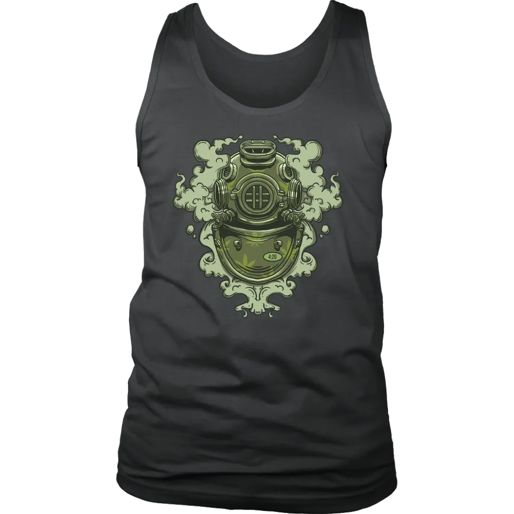 420 T-shirt, Vintage Diving Helmet Shirt, Weed Smoking Diver T-shirt, 420 Gift, 420 Gift T-shirt