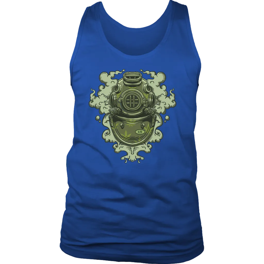 420 T-shirt, Vintage Diving Helmet Shirt, Weed Smoking Diver T-shirt, 420 Gift, 420 Gift T-shirt