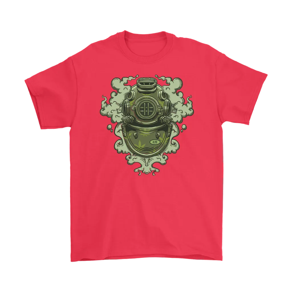 420 T-shirt, Vintage Diving Helmet Shirt, Weed Smoking Diver T-shirt, 420 Gift, 420 Gift T-shirt