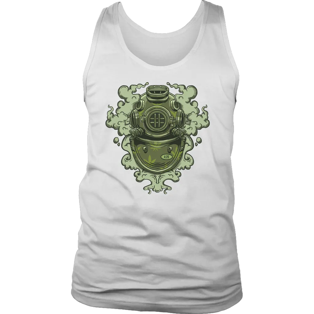 420 T-shirt, Vintage Diving Helmet Shirt, Weed Smoking Diver T-shirt, 420 Gift, 420 Gift T-shirt