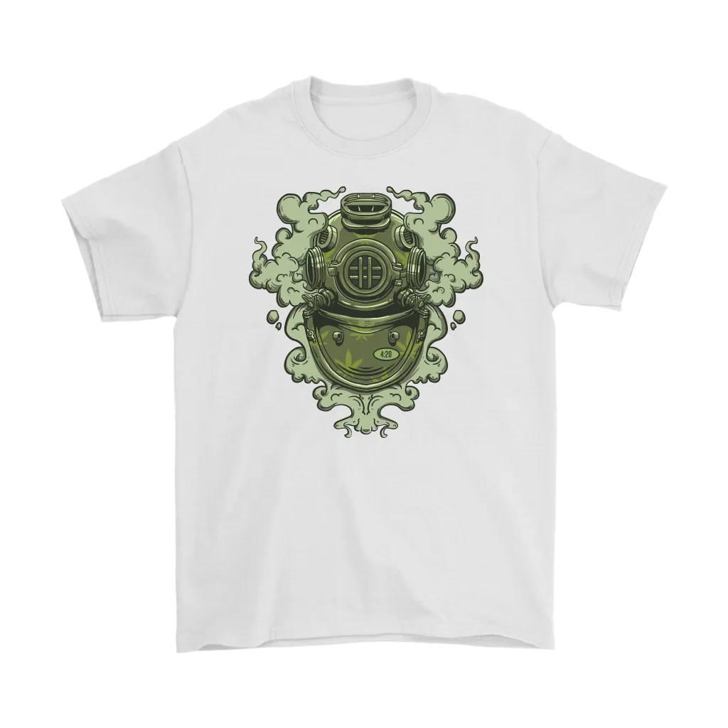 420 T-shirt, Vintage Diving Helmet Shirt, Weed Smoking Diver T-shirt, 420 Gift, 420 Gift T-shirt