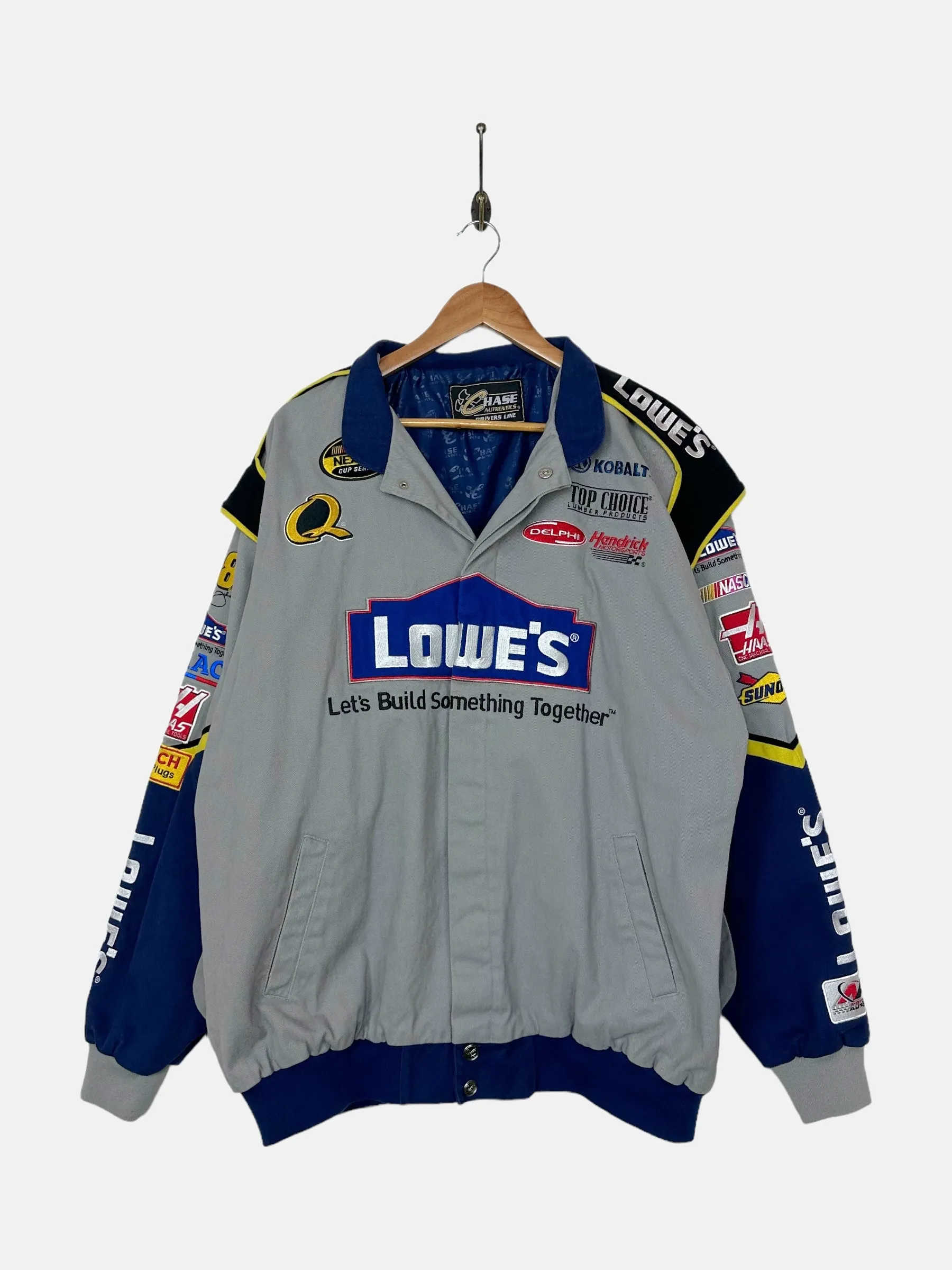 90's NASCAR Lowes Embroidered Vintage Racing Jacket Size XL
