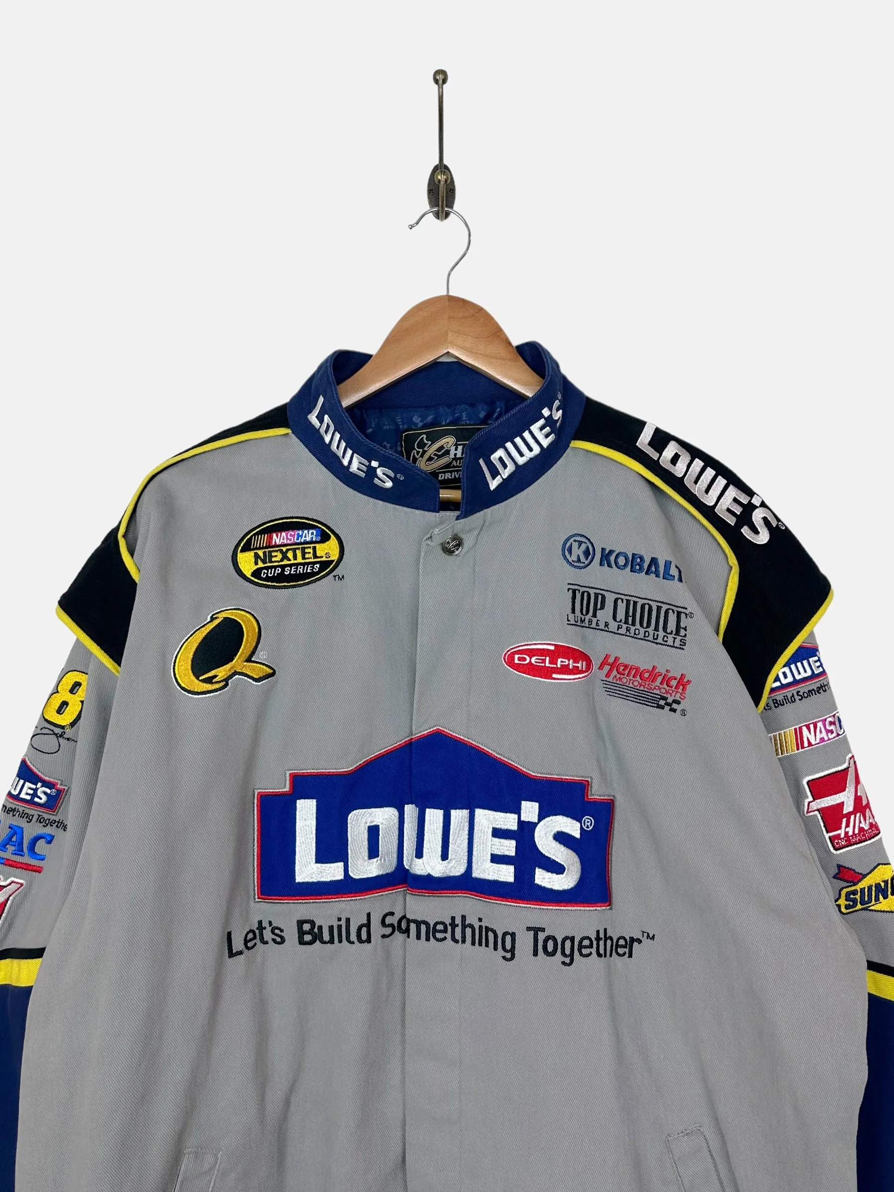 90's NASCAR Lowes Embroidered Vintage Racing Jacket Size XL