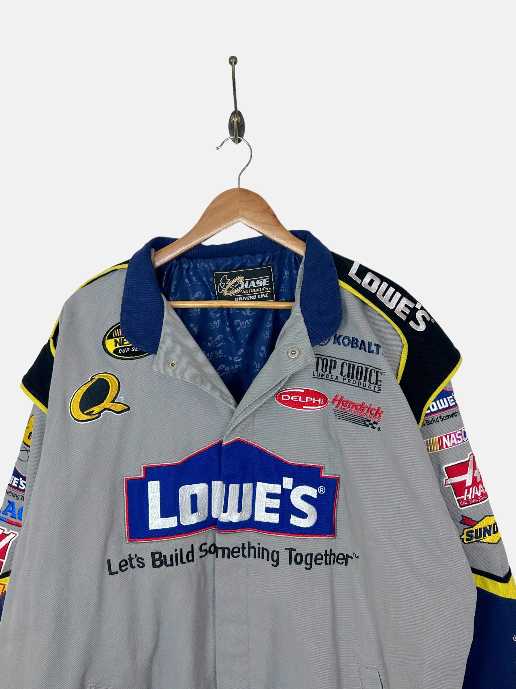 90's NASCAR Lowes Embroidered Vintage Racing Jacket Size XL