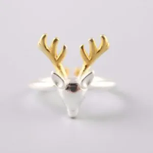 925 Sterling Silver Deer with Antlers Ring