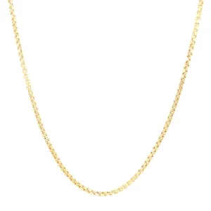 9ct Yellow Gold Round Box Chain Necklace 50cm