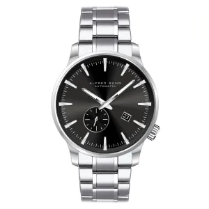 Alfred Sung Automatic II Black Sunray Dial Silver Bracelet Men's watch