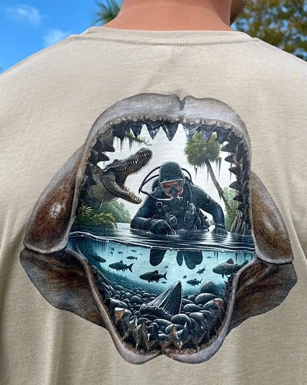 Alligator Attack Megalodon Hunt Shirt
